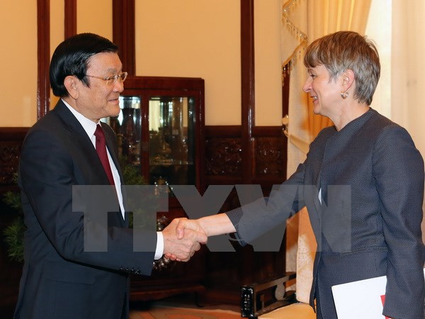 ประธานประเทศเจืองเติ๊นซางให้การต้อนรับเอกอัครราชทูตที่เข้าอำลาในโอกาสสิ้นสุดหน้าที่ตามวาระ