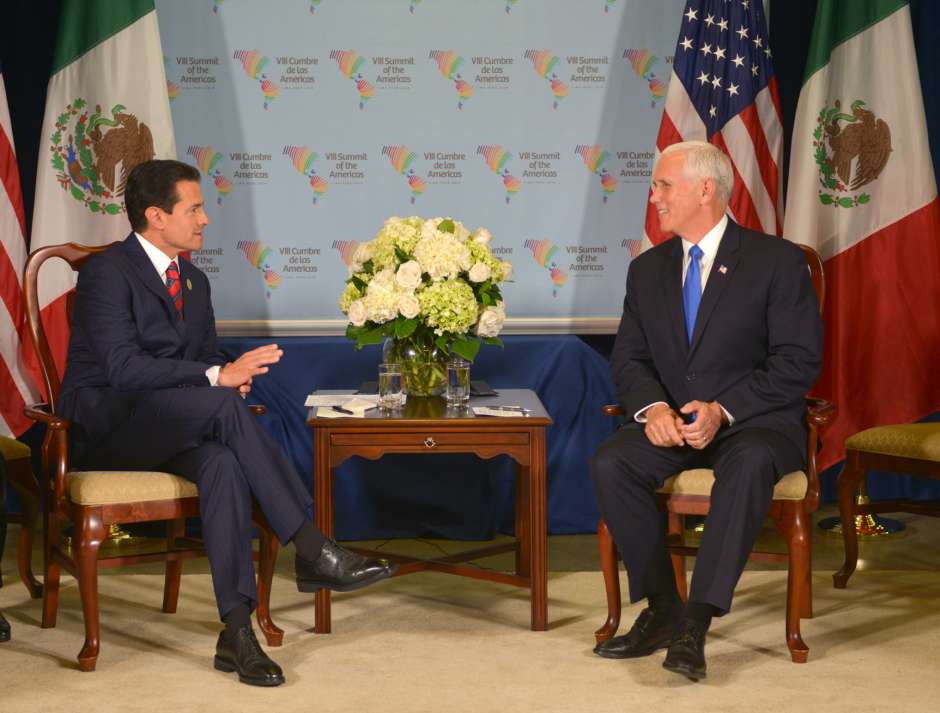 Vicepresidente de Estados Unidos debate con líderes de México y Canadá sobre el TLCAN