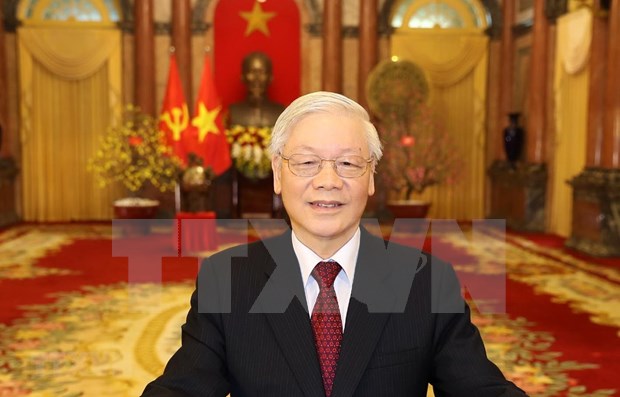 Máximos dirigentes de Vietnam felicitan 70 años del establecimiento de relaciones diplomáticas con Rusia