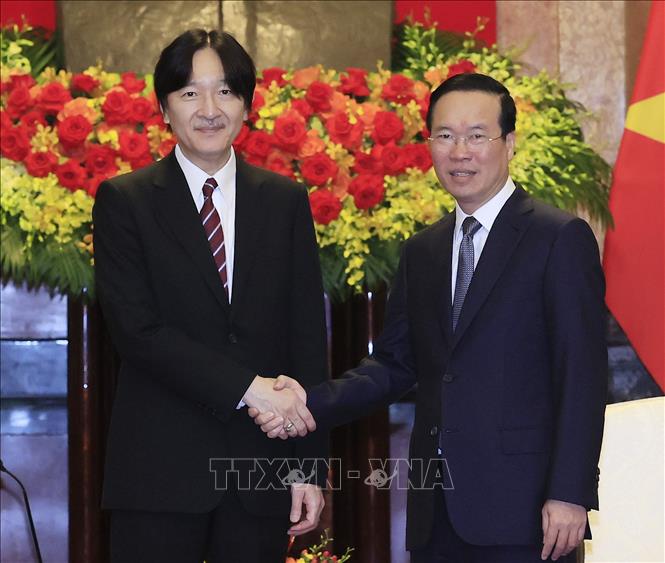 El Presidente de Vietnam recibe al Príncipe Heredero de Japón