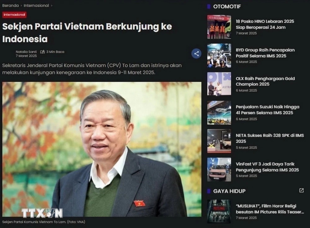 Medios de Indonesia destacan la visita del Secretario General del PCV