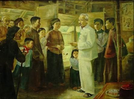Exhibición de obras de arte en memoria de Ho Chi Minh