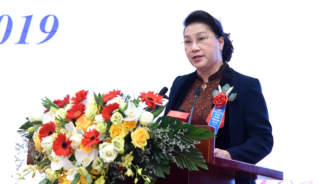 Jefa del Parlamento de Vietnam asiste a acto por fundación de Academia Nacional de Recursos Hídricos