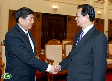 ທ່ານນາຍົກລັດຖະມົນຕີ ຫງວຽນເຕີນຢຸງ ຕ້ອນຮັບ ລັດຖະມົນຕີກະຊວງສາທາລະນະສຸກ ລາວ