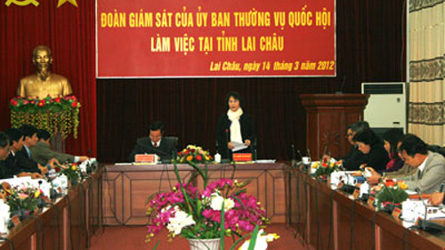 ຄະນະຕິດຕາກວດກາຄະນະປະຈຳສະພາແຫ່ງຊາດ ເຮັດວຽກຢູ່ແຂວງ ລາຍເຈົາ