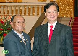 ນາຍົກລັດຖະມົນຕີ    Nguyen Tan Dung ຕ້ອນຮັບປະທານ      ສະພາແຫ່ງຊາດ ກຳປູເຈຍ