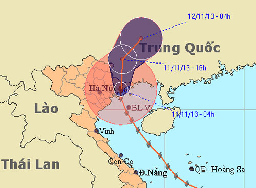 ພະຍຸ Haiyan ພັດເຂົ້າແຂວງຫາຍຟ່ອງ, ກວາງນິງ