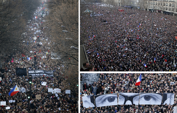 ການແຫ່ຂະບວນຄັ້ງປະຫວັດສາດຢູ່ຝຣັ່ງຄັດຄ້ານການກໍ່ການຮ້າຍ