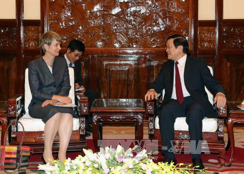 ທ່ານປະທານປະເທດເຈືອງເຕີນຊາງຕ້ອນຮັບບັນດາທ່ານເອກອັກຄະລັດຖະທູດເຂົ້າຢ້ຽມອຳລາ