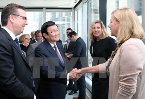 ທ່ານປະທານປະເທດເຈືອງເຕີນຊາງເຂົ້າຮ່ວມການພົບປະສົນທະນາວິສາຫະກິດຫວຽດນາມ-ອາເມລິກາ