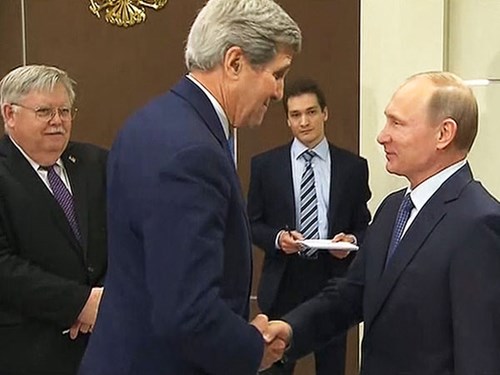 ປະທານາທິບໍດິລັດເຊຍເຈລະຈາກັບລັດຖະມົນການຕ່າງປະເທດອາເມລິກາກ່ຽວກັບວິວັດທະນາການສັນຕິພາບຢູ່ຊີຣີ