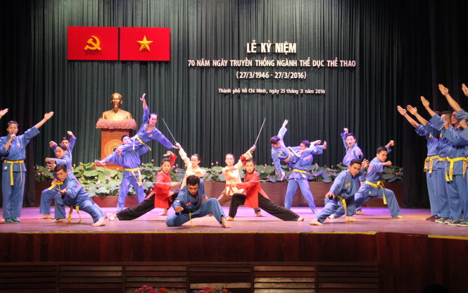 ພິທີສະເຫຼີມສະຫຼອງ 70 ປີແຫ່ງວັນມູນເຊື້ອຂອງຂະແໜງກິລາກາຍຍະກຳ