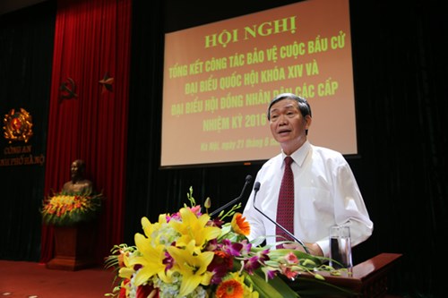 ກອງປະຊຸມສະຫຼຸບວຽກງານປ້ອງກັນການເລືອກຕັ້ງສະພາແຫ່ງຊາດຂອງຕຳຫຼວດຮ່າໂນ້ຍ